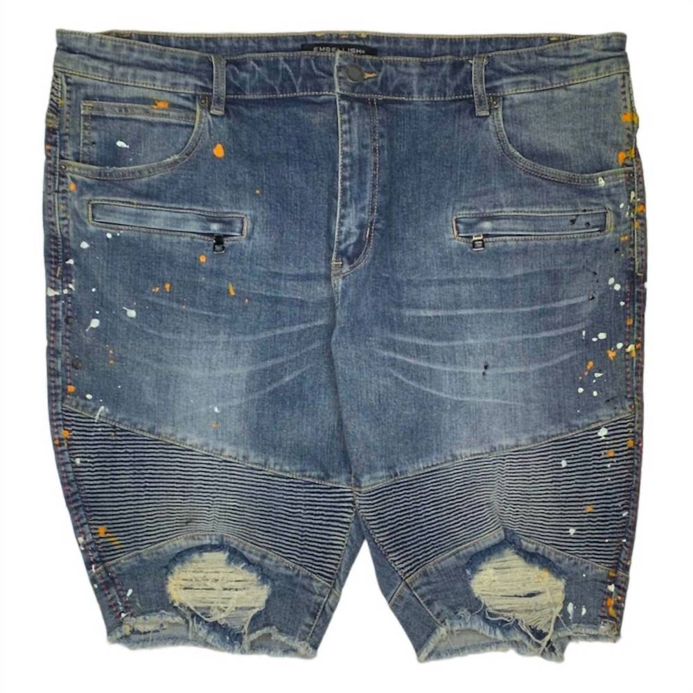NEW EMBELLISH men's acrylic denim short in dark wash